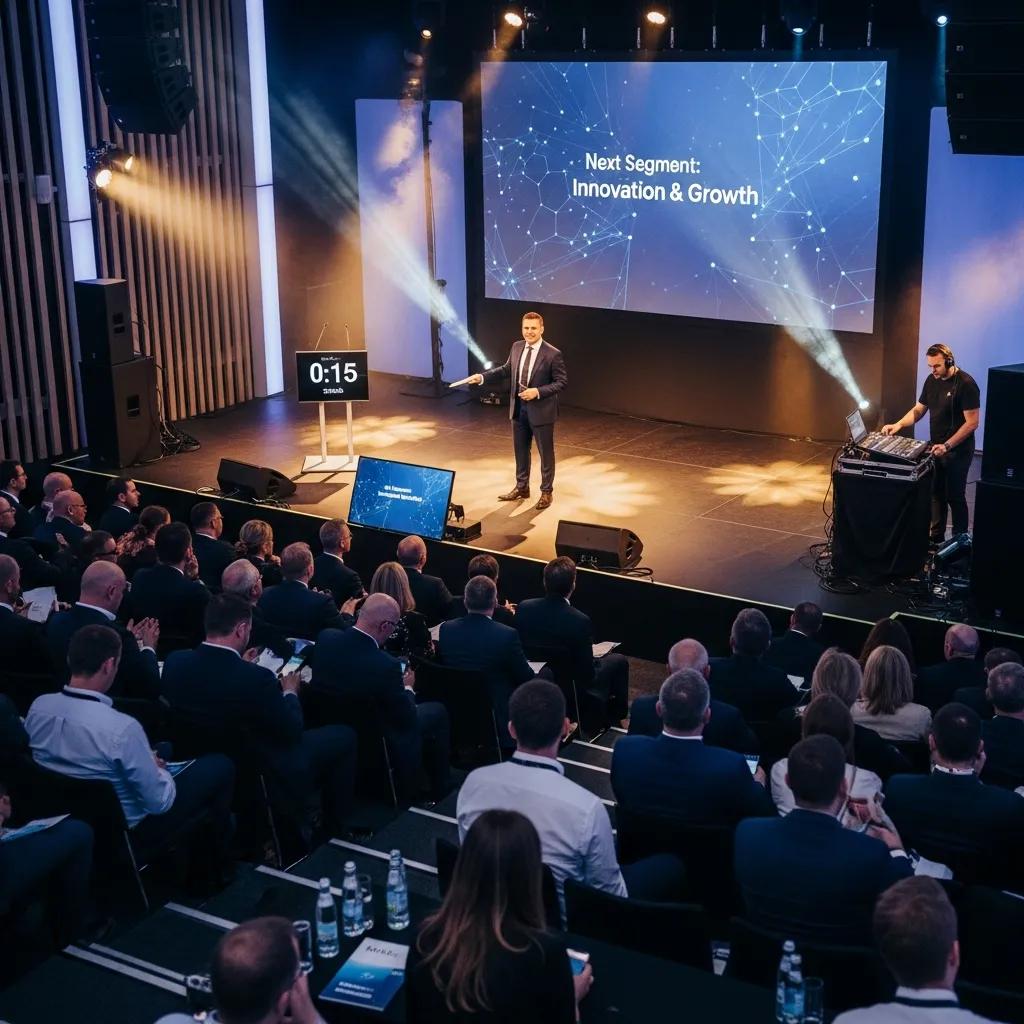 Emcee managing event flow during a national sales kickoff, enhancing audience engagement