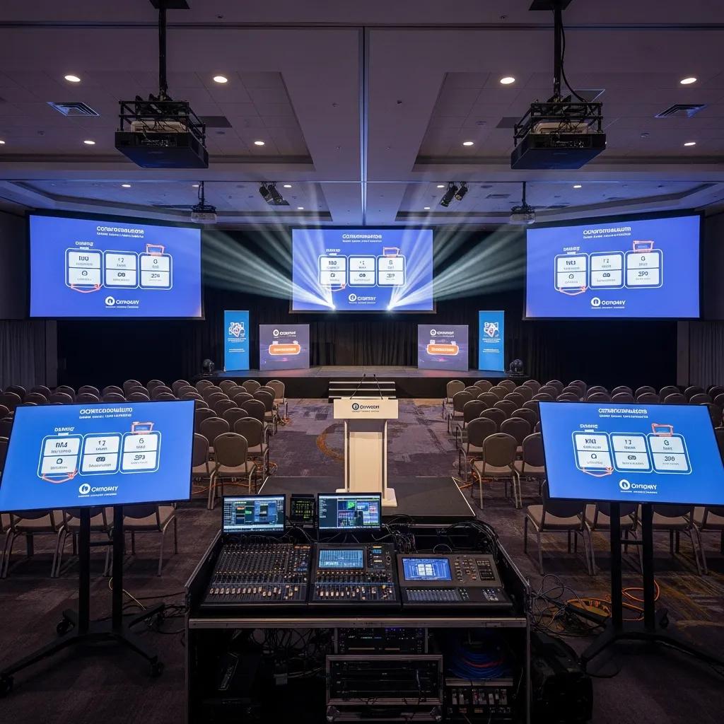 Essential AV equipment for corporate game show logistics setup