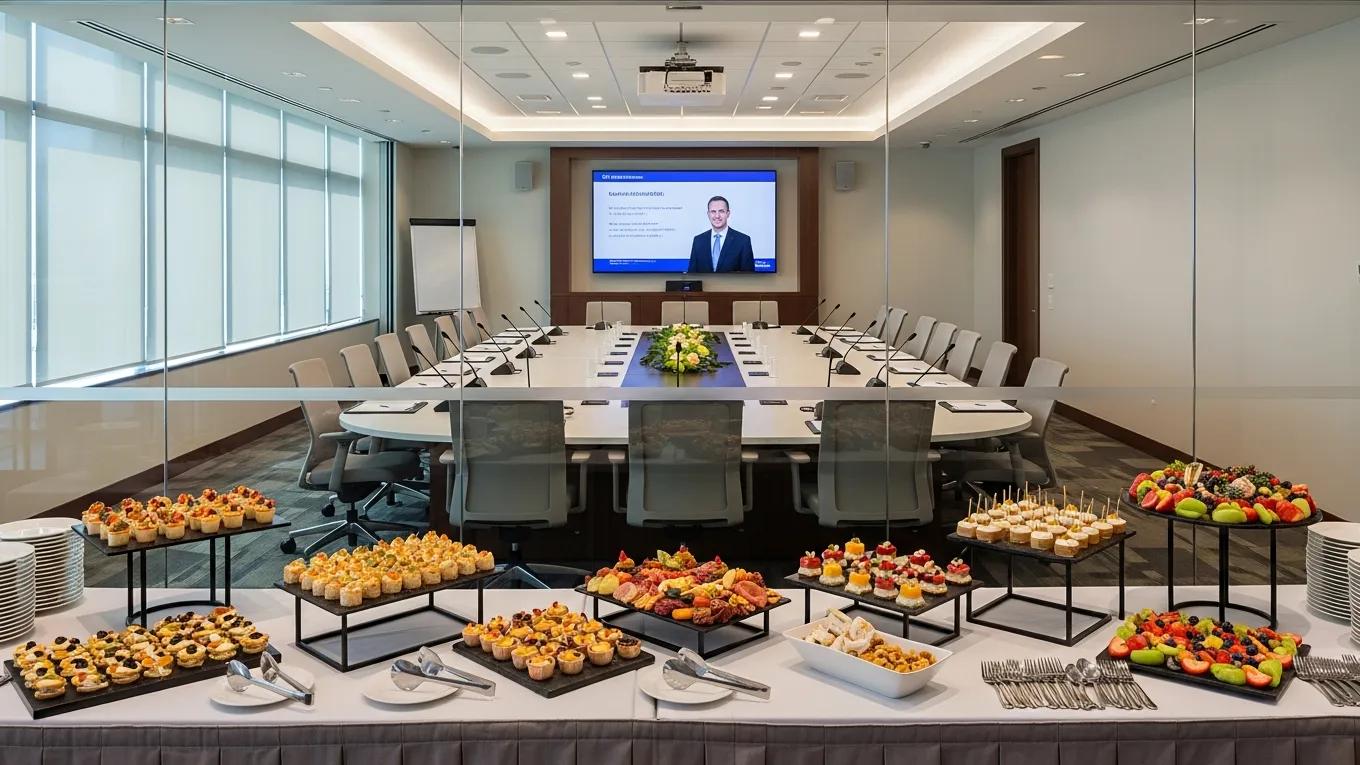 Amenities at San Diego corporate venues including AV equipment and catering
