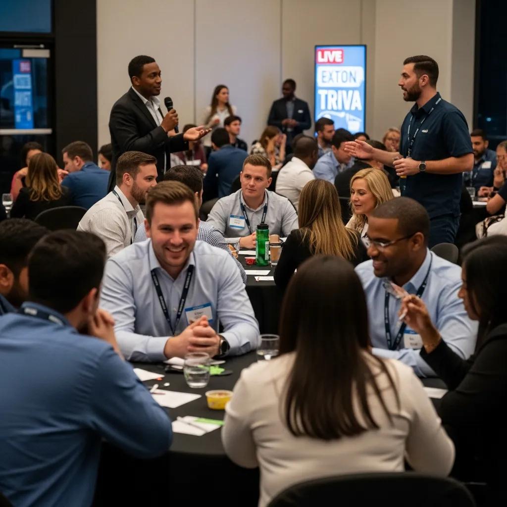 Live trivia event fostering employee bonding and collaboration among diverse teams