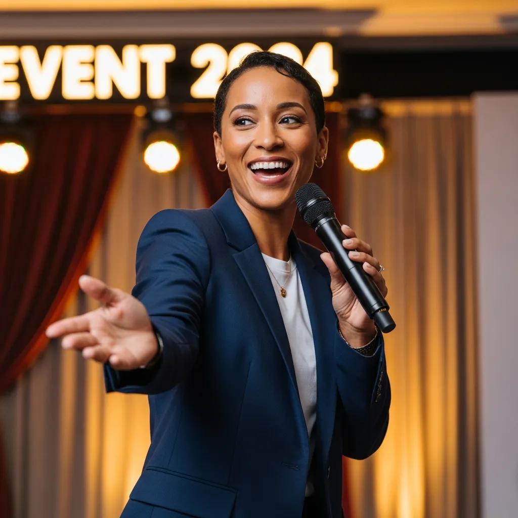 Professional emcee enhancing audience engagement at an event